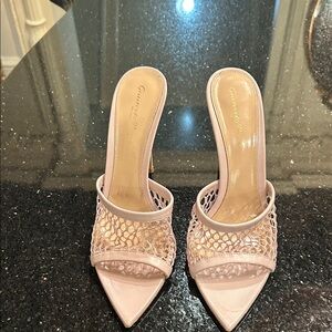 Gianvito Rossi Blush Mesh Heels